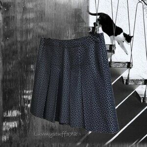 Cute CLUB MONACO Pleated Skirt Geometric Black Metalic Silver